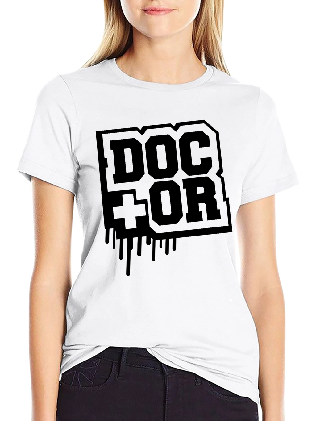 Doctor Graphic Print Black T-Shirt
