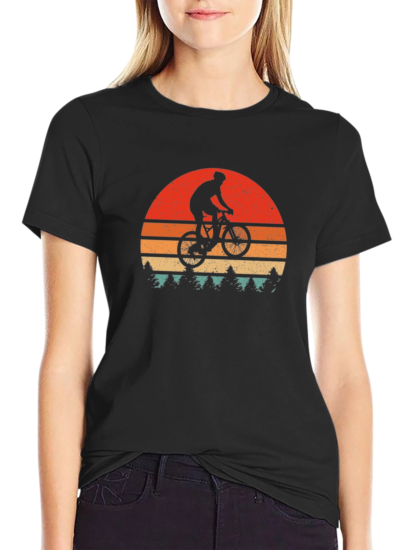 Mountain Bike Sunset Graphic Tee