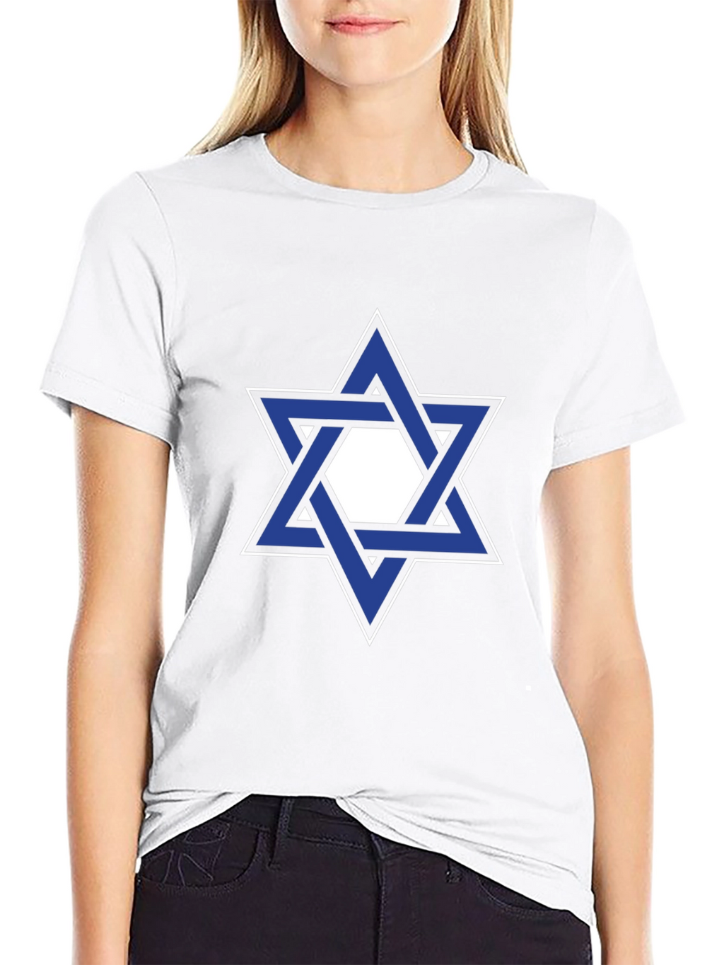 Star of David Graphic Tee - Black Cotton T-Shirt