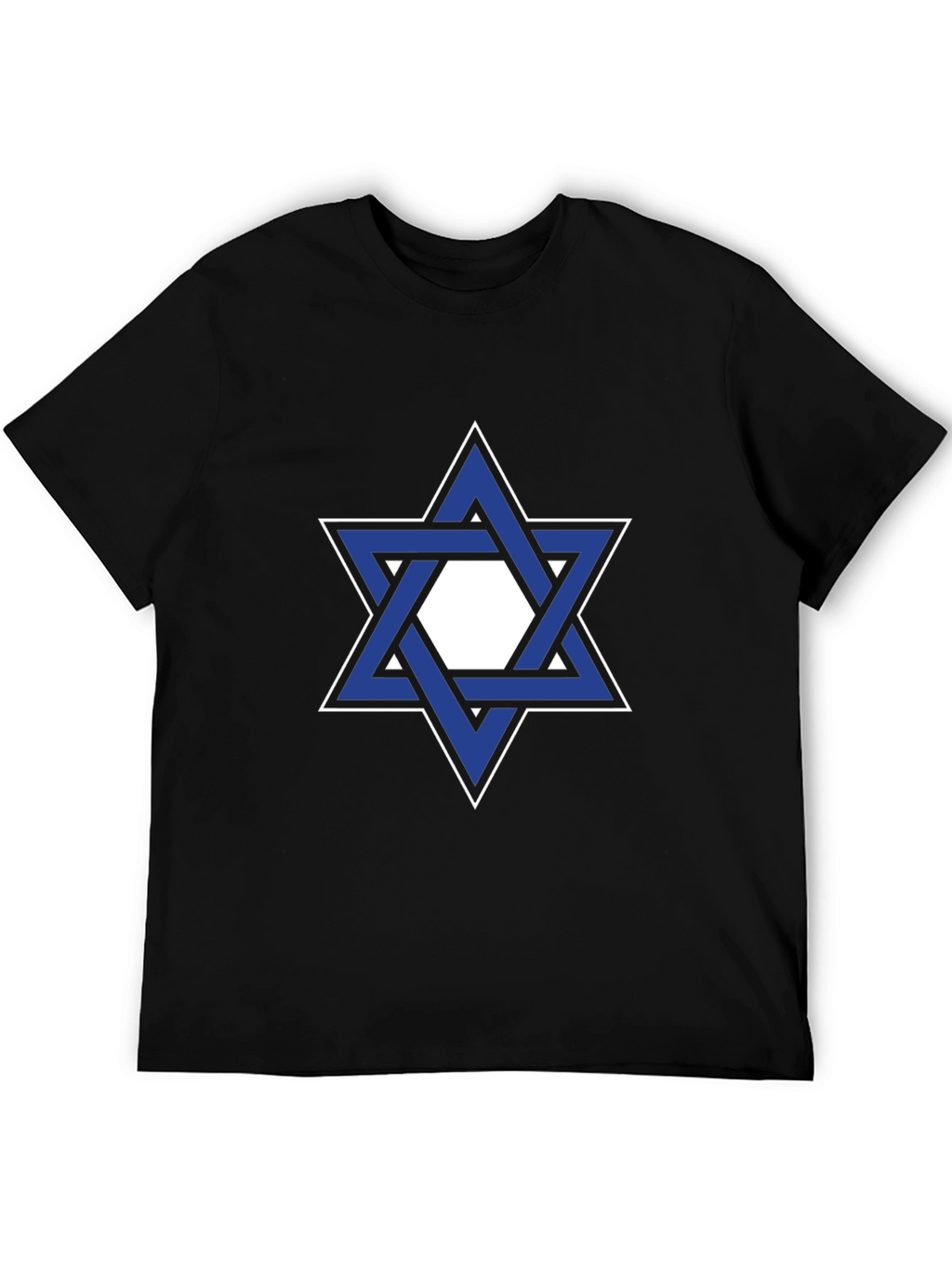Star of David Graphic Tee - Black Cotton T-Shirt