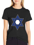 Star of David Graphic Tee - Black Cotton T-Shirt