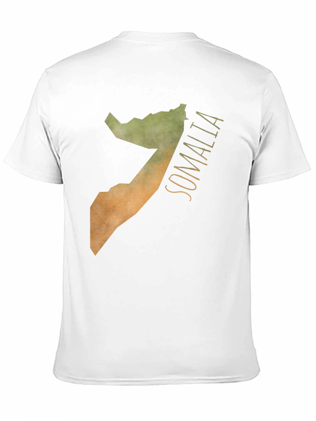 Somalia Map Graphic Print Black T-Shirt
