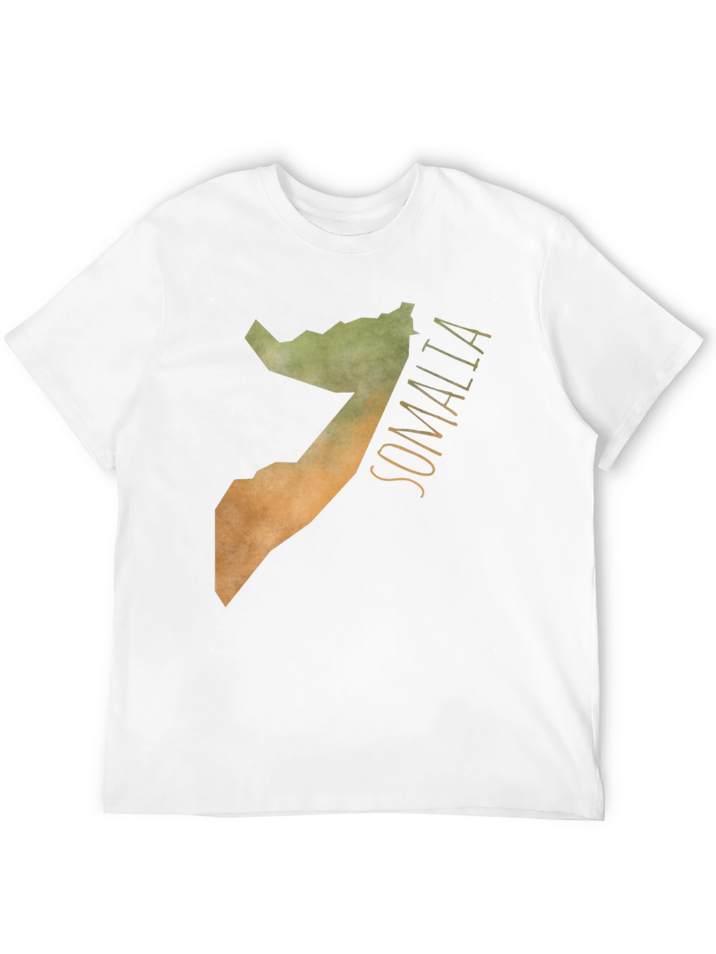 Somalia Map Graphic Print Black T-Shirt