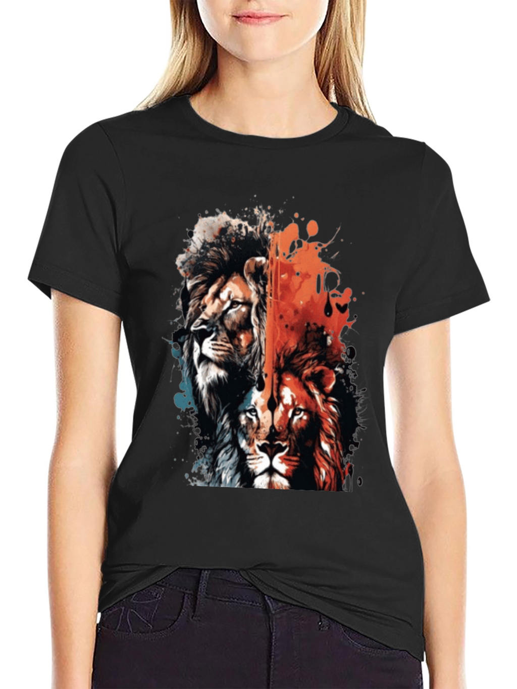 Lion Duo Graphic Tee - Bold Statement Shirt