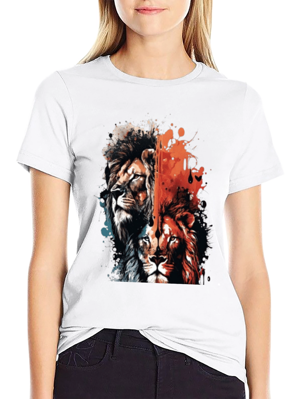 Lion Duo Graphic Tee - Bold Statement Shirt