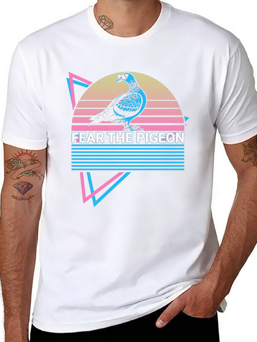 Fear the Pigeon T-Shirt - Retro Style