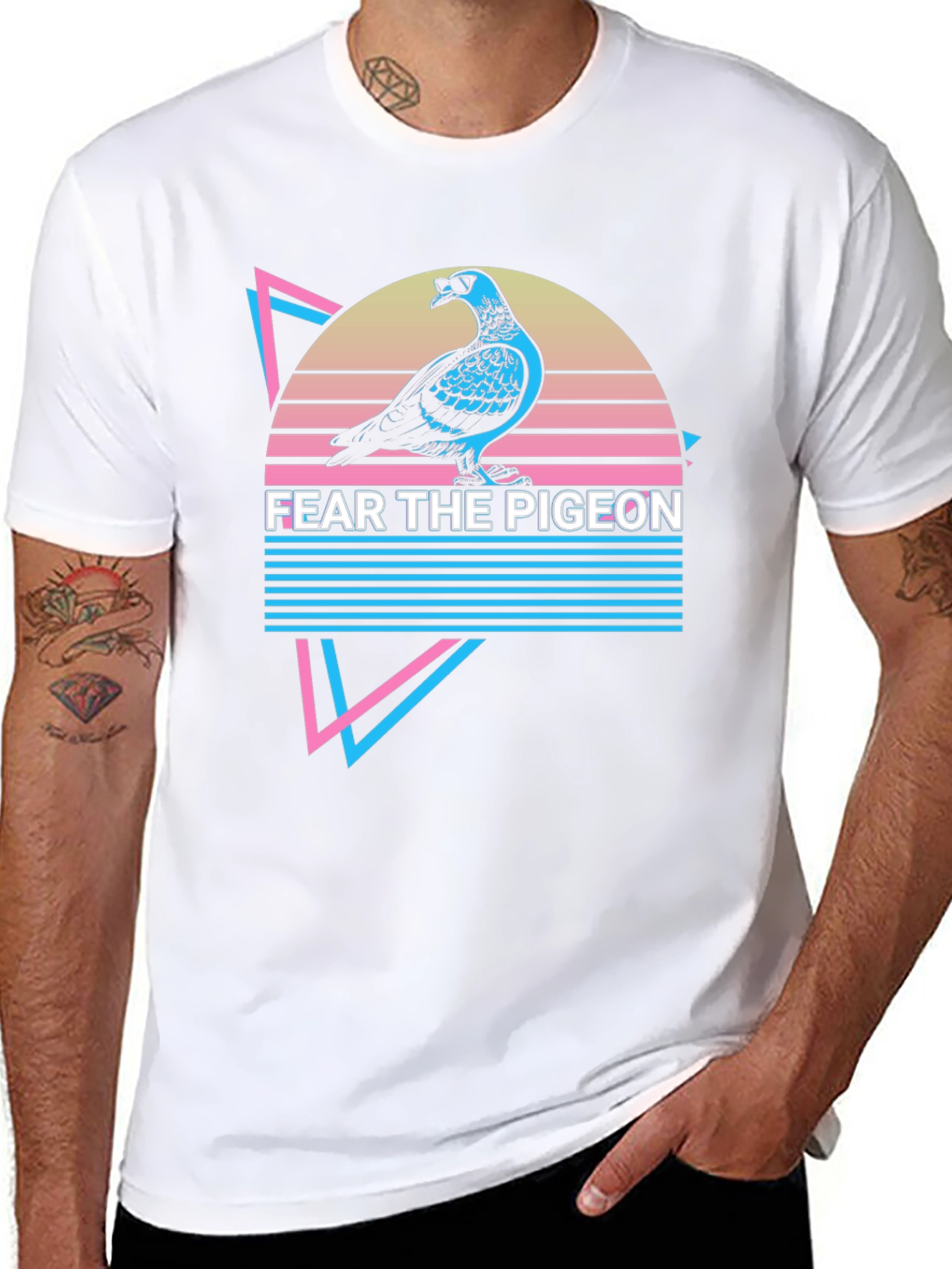 Fear the Pigeon T-Shirt - Retro Style