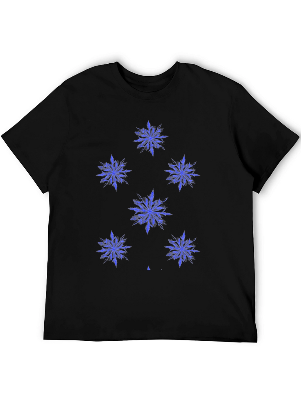 Snowflake Print Black T-Shirt