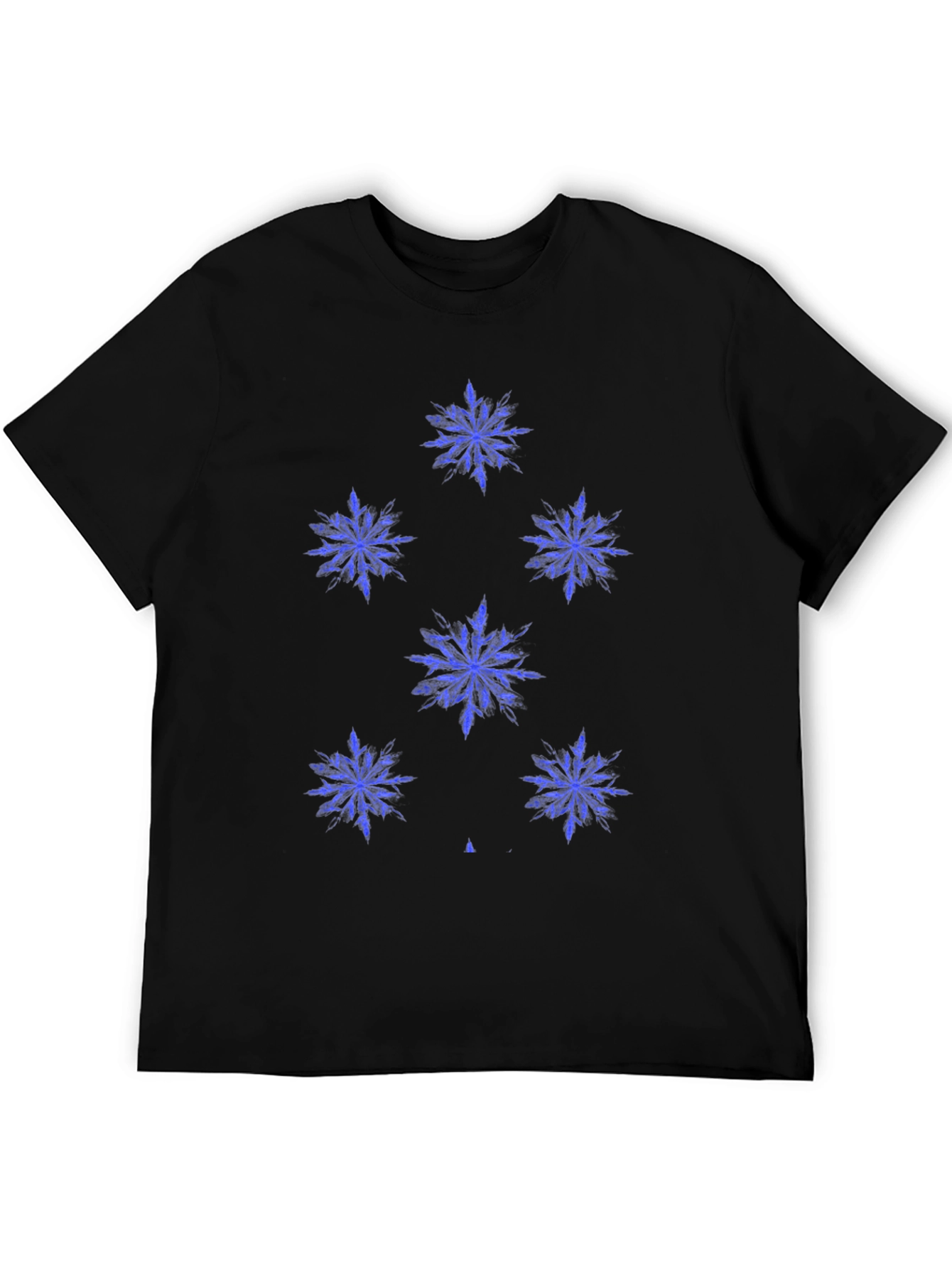 Snowflake Print Black T-Shirt