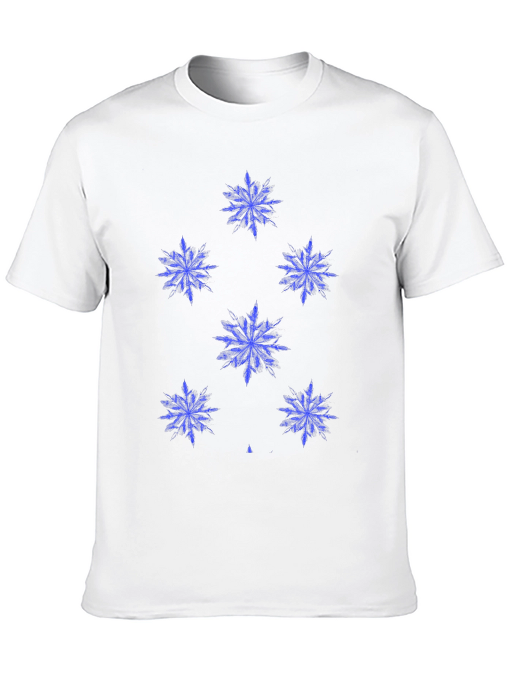 Snowflake Print Black T-Shirt
