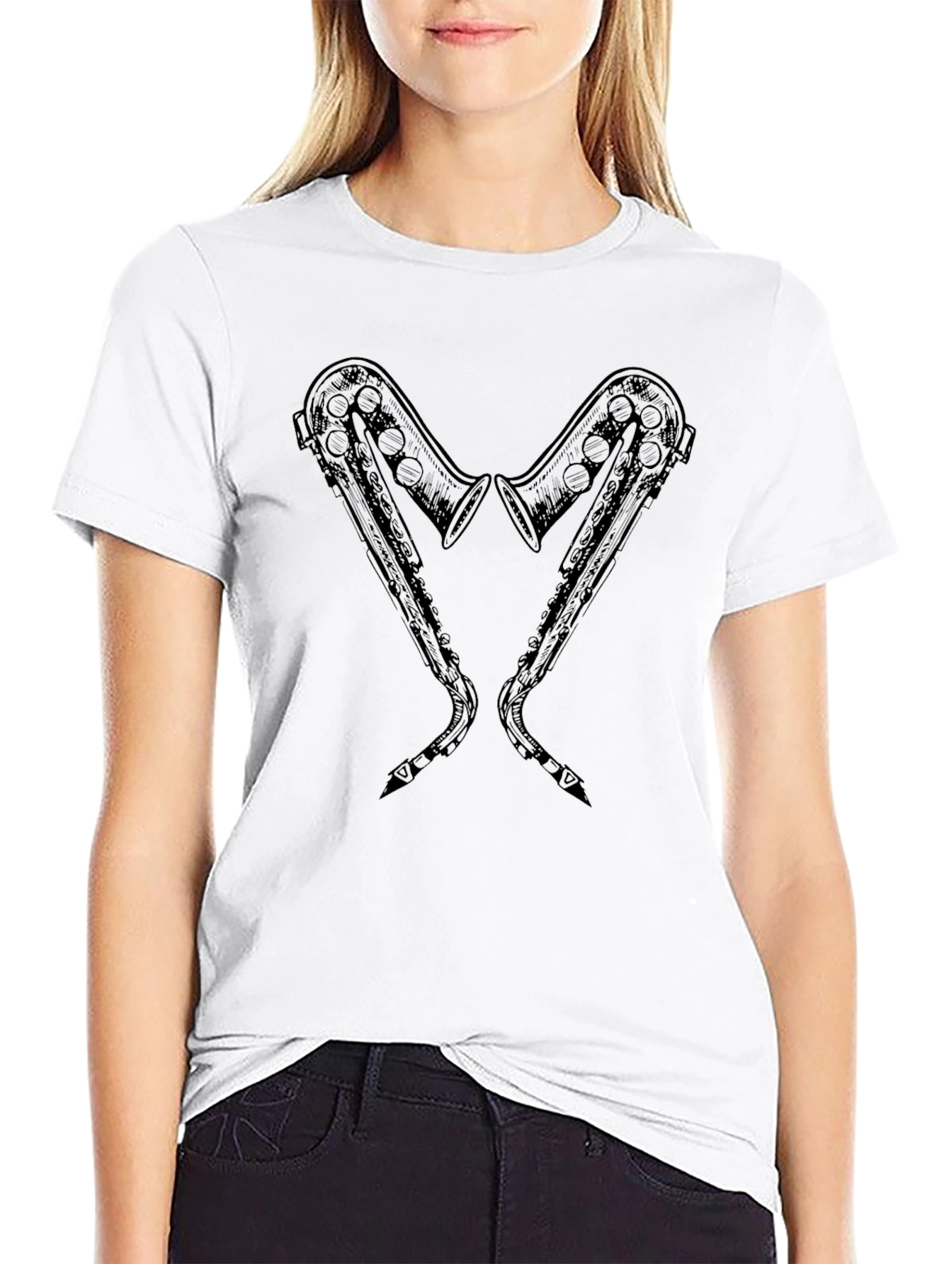 Saxophone Heart T-Shirt - Music Lover Tee