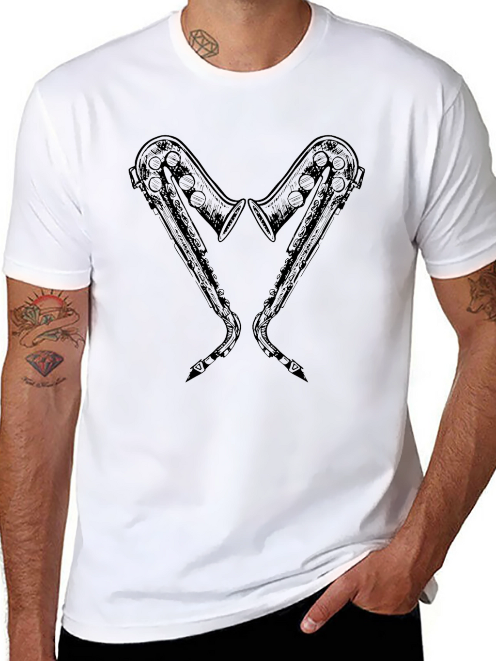 Saxophone Heart T-Shirt - Music Lover Tee
