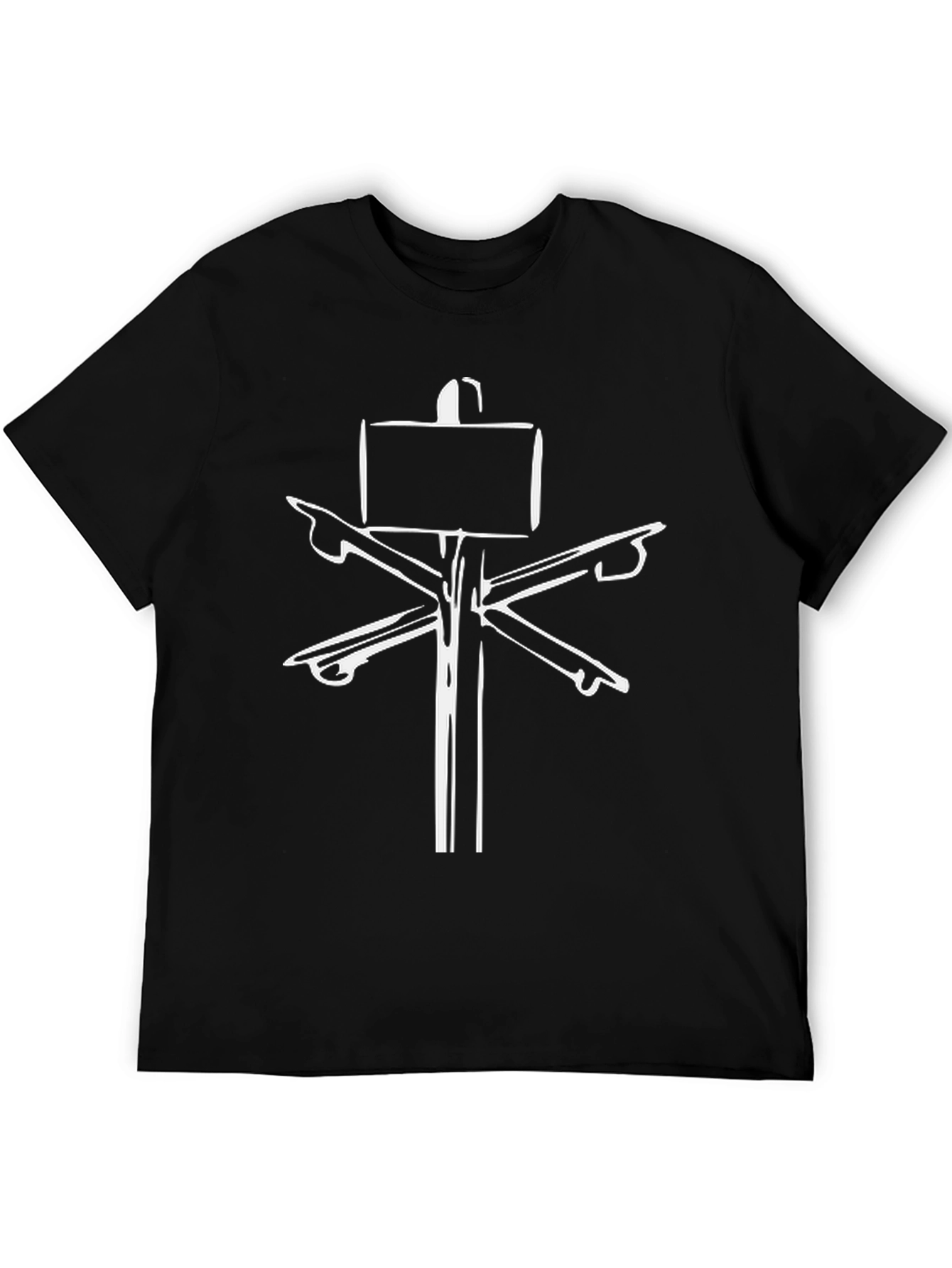 Unique Symbol Graphic Black T-Shirt