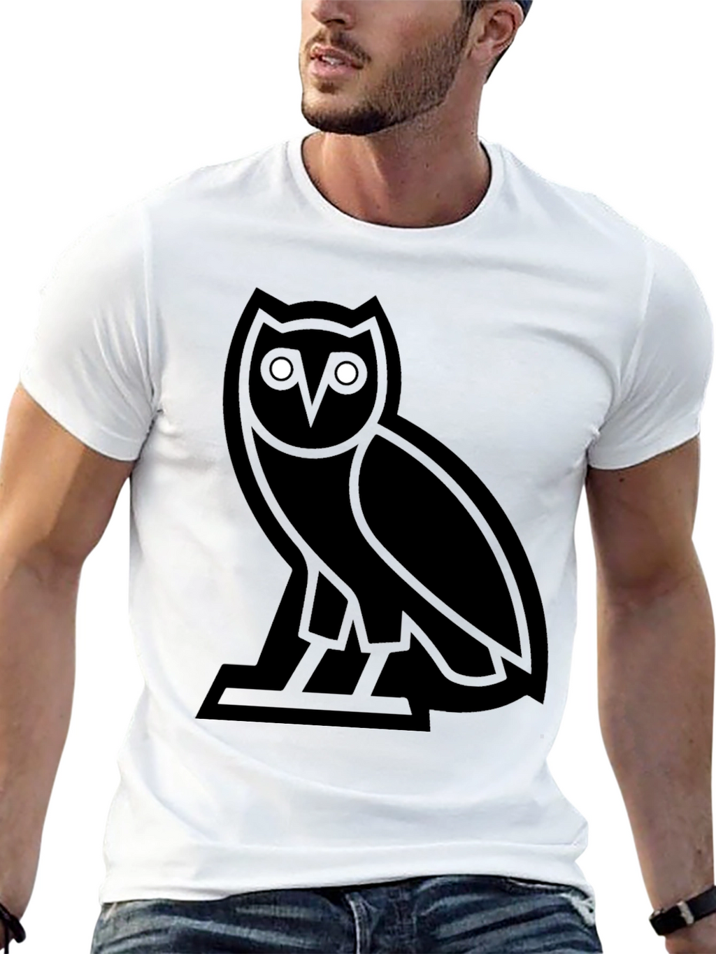 Black Owl Graphic Tee - Mens Casual Shirt