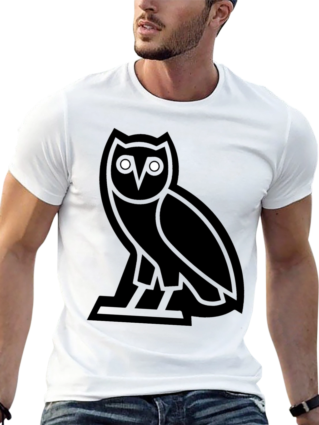 Black Owl Graphic Tee - Mens Casual Shirt