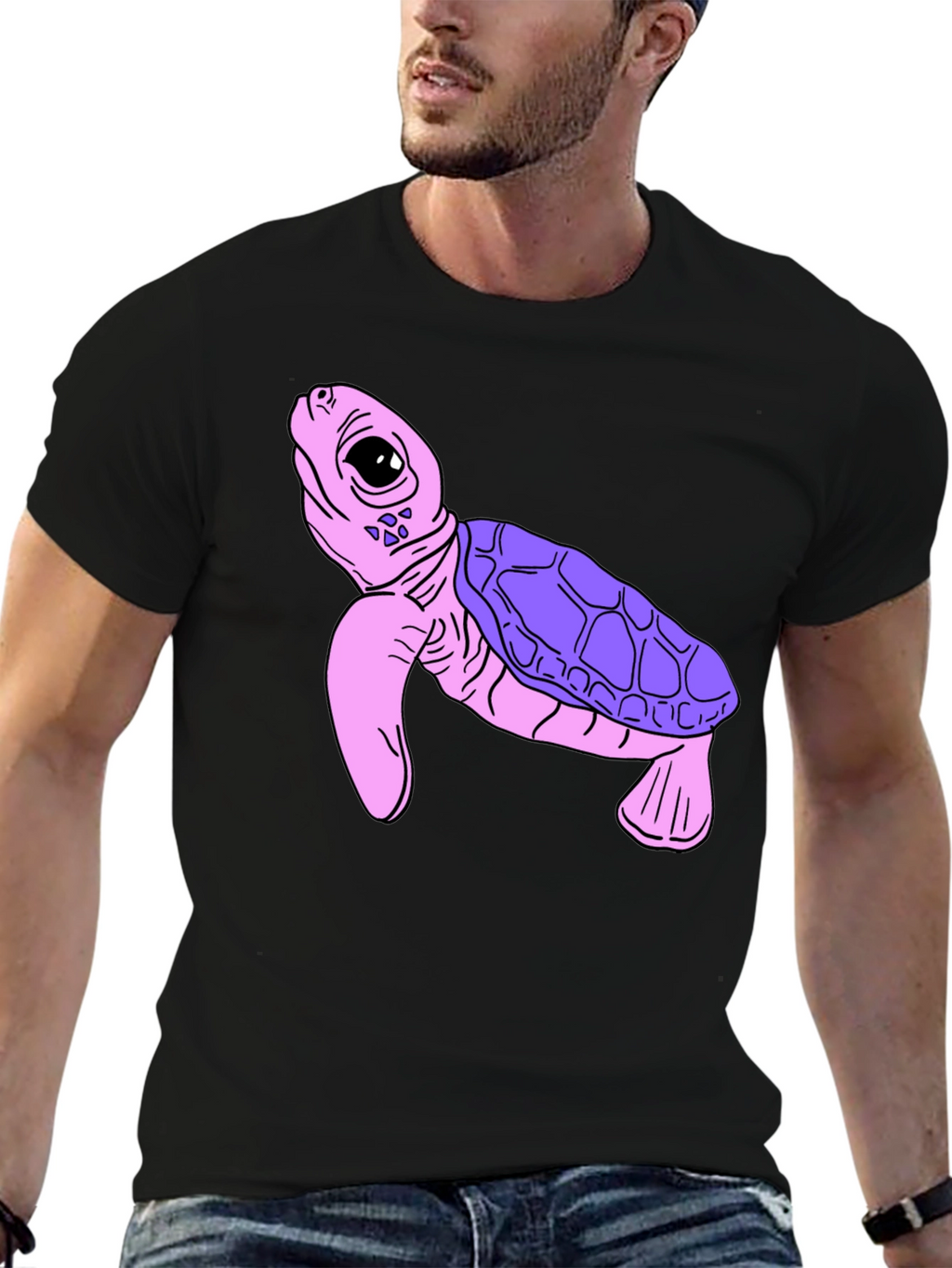 Turtle Graphic T-Shirt - Black