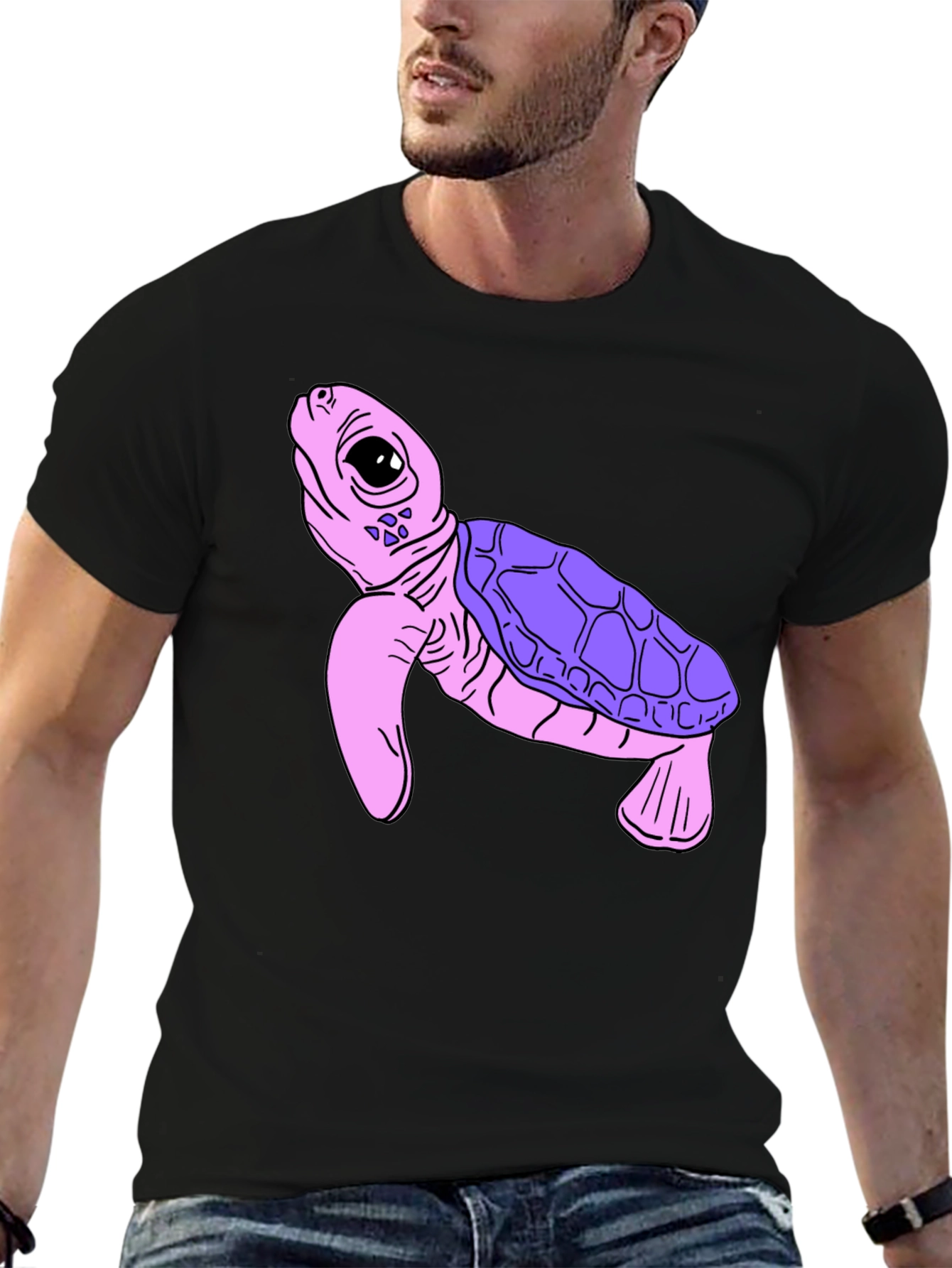 Turtle Graphic T-Shirt - Black