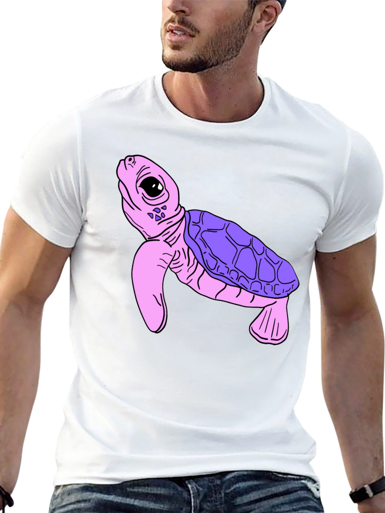 Turtle Graphic T-Shirt - Black
