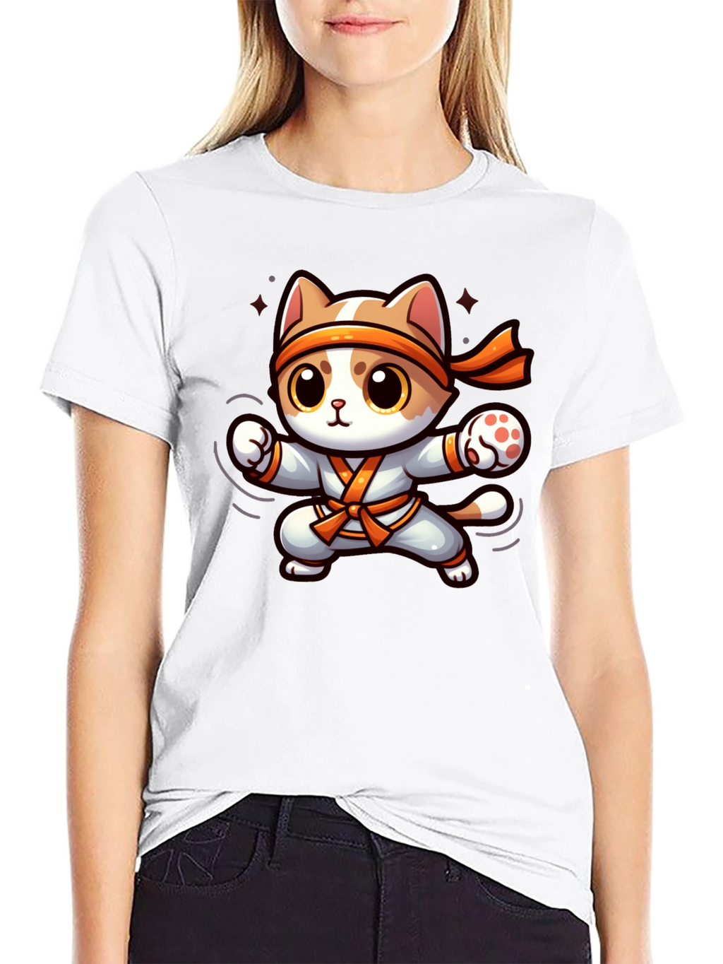 Karate Cat T-Shirt - Black