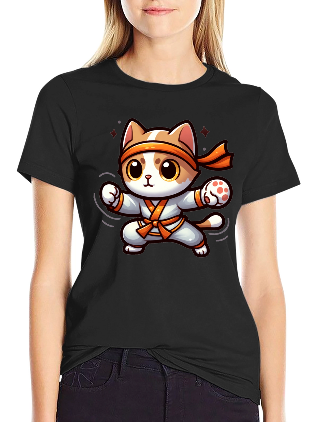 Karate Cat T-Shirt - Black