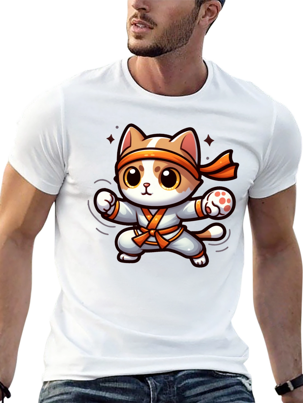Karate Cat T-Shirt - Black
