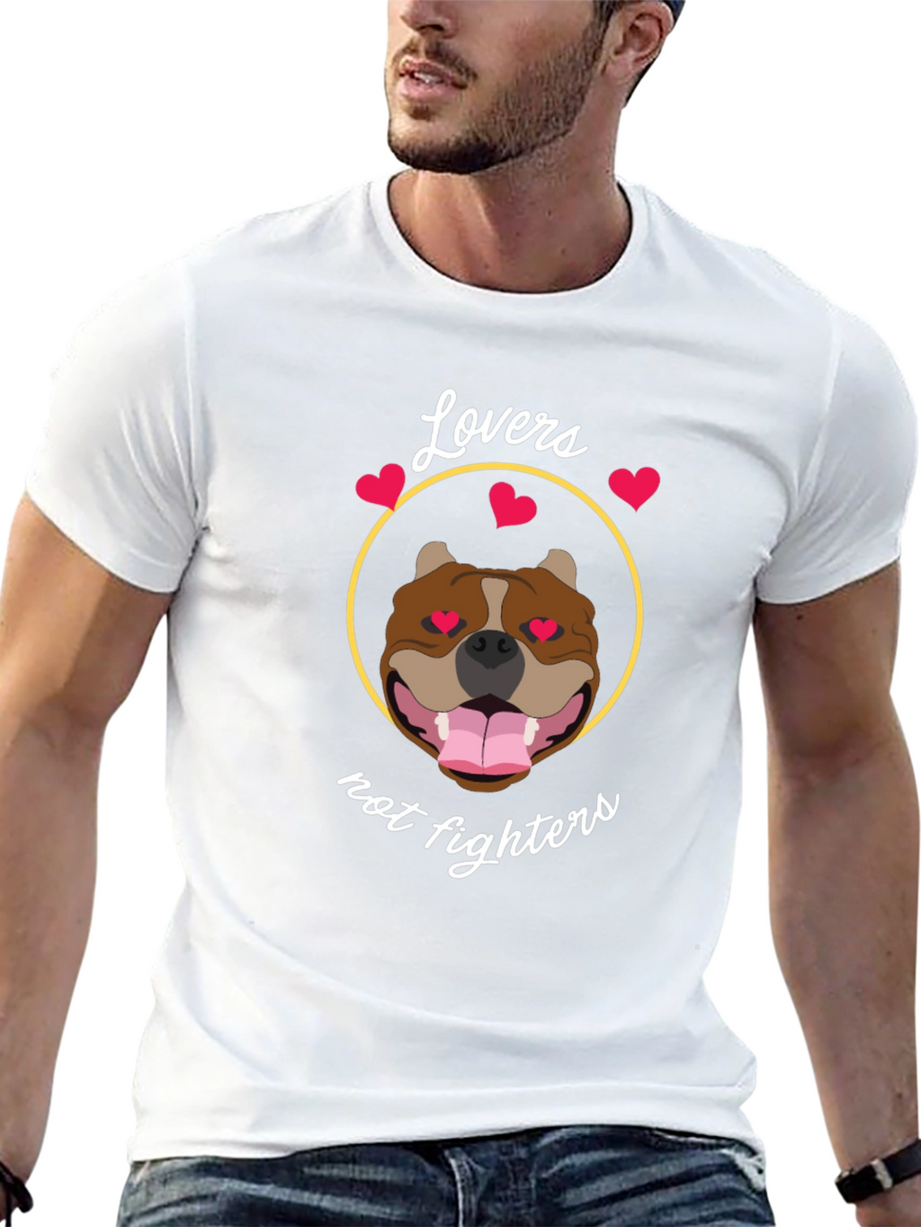 Lovers Not Fighters Pitbull T-Shirt
