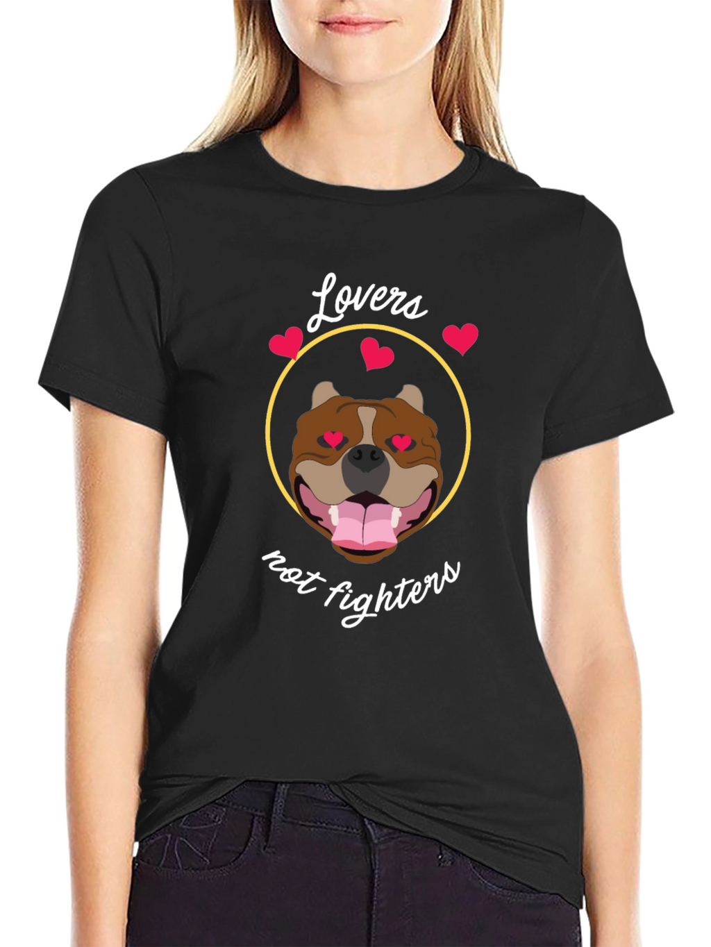 Lovers Not Fighters Pitbull T-Shirt