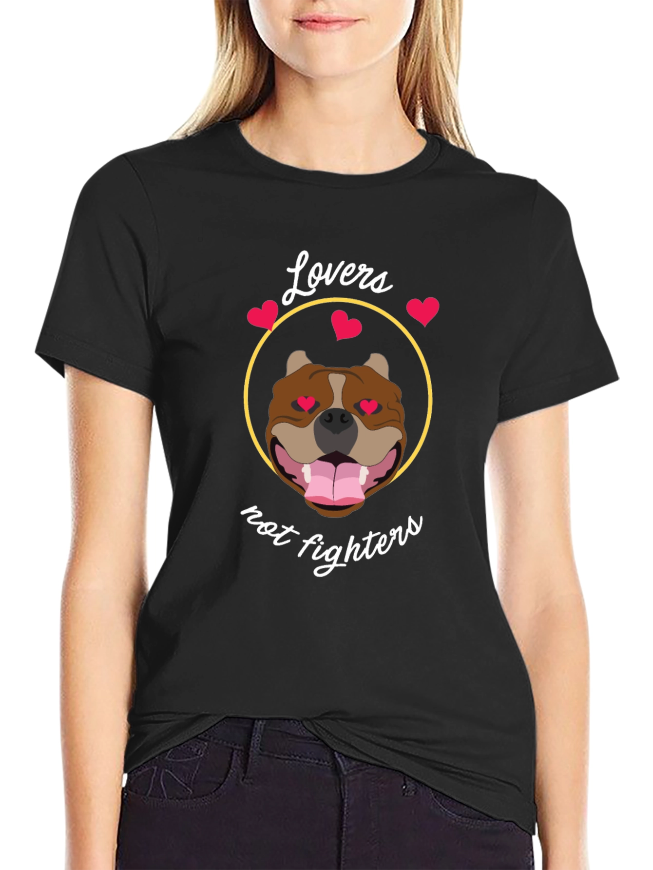Lovers Not Fighters Pitbull T-Shirt