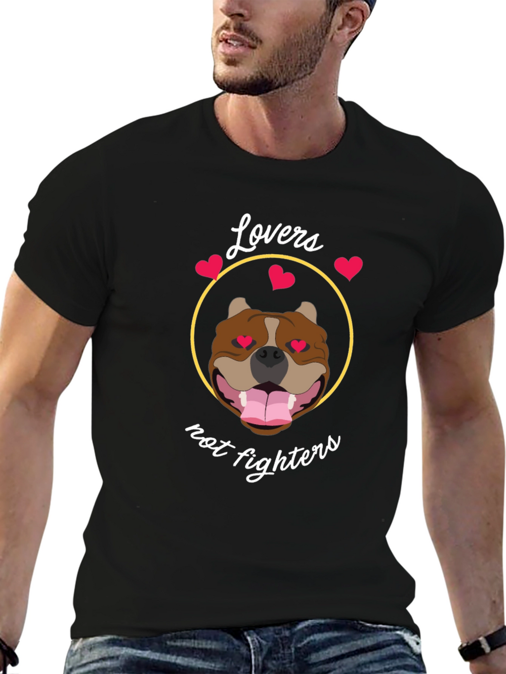 Lovers Not Fighters Pitbull T-Shirt