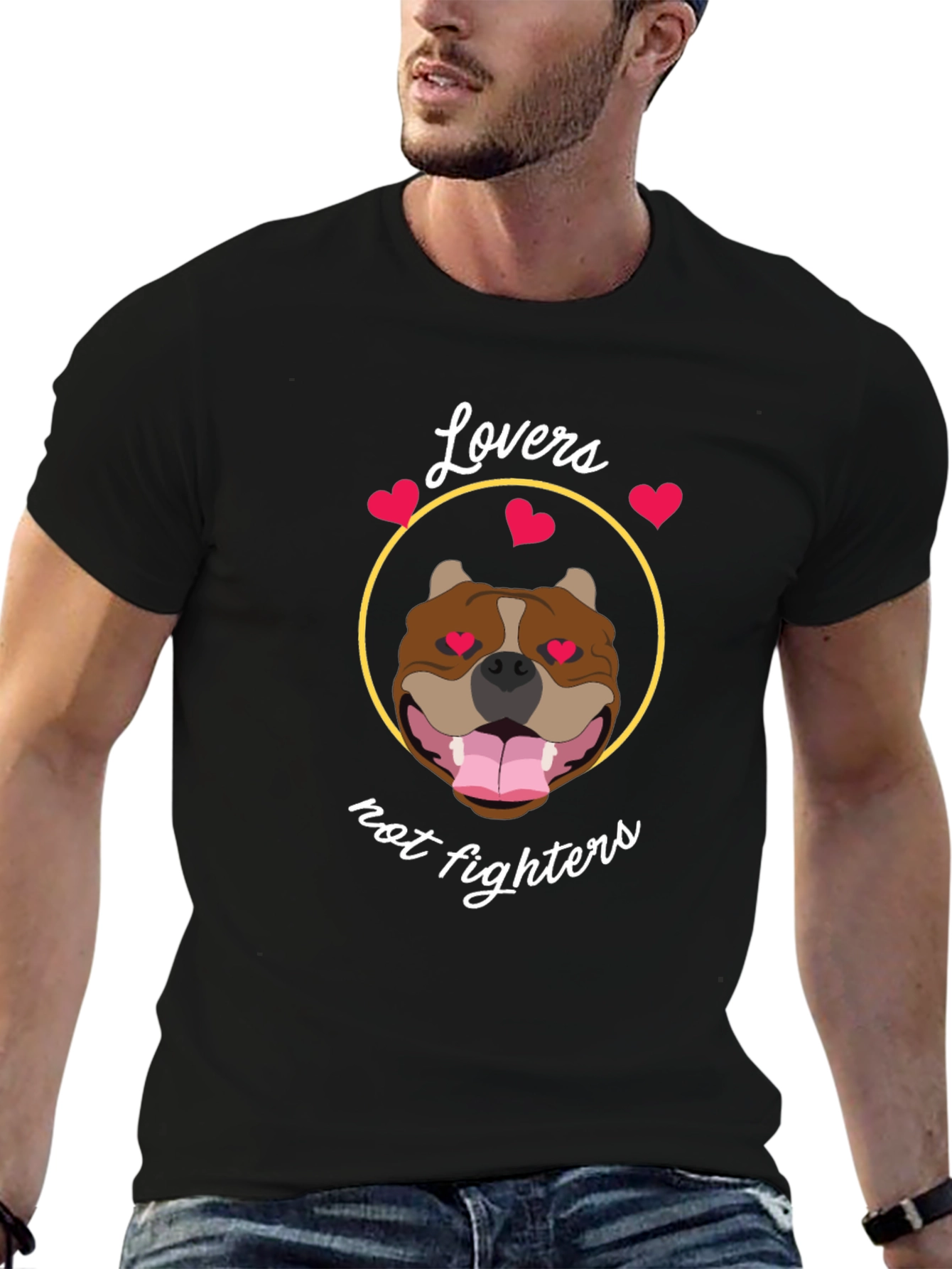 Lovers Not Fighters Pitbull T-Shirt