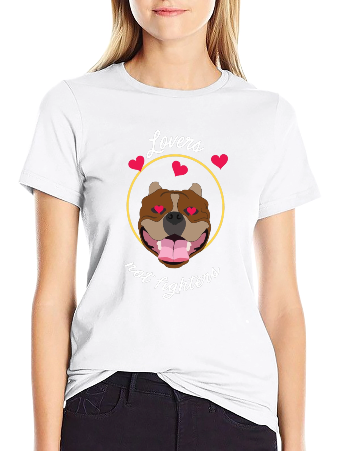 Lovers Not Fighters Pitbull T-Shirt