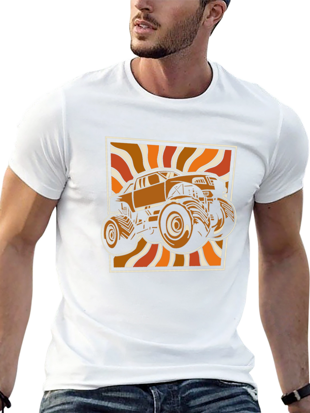 Retro Monster Truck Graphic Tee - Black