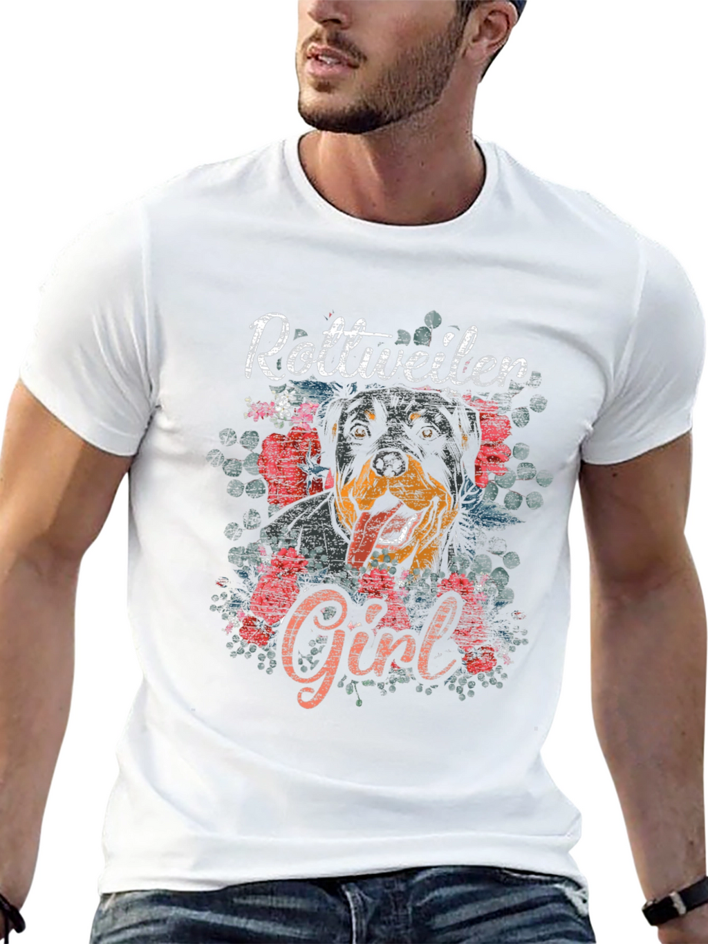 Rottweiler Girl Graphic Tee - Dog Lover Shirt
