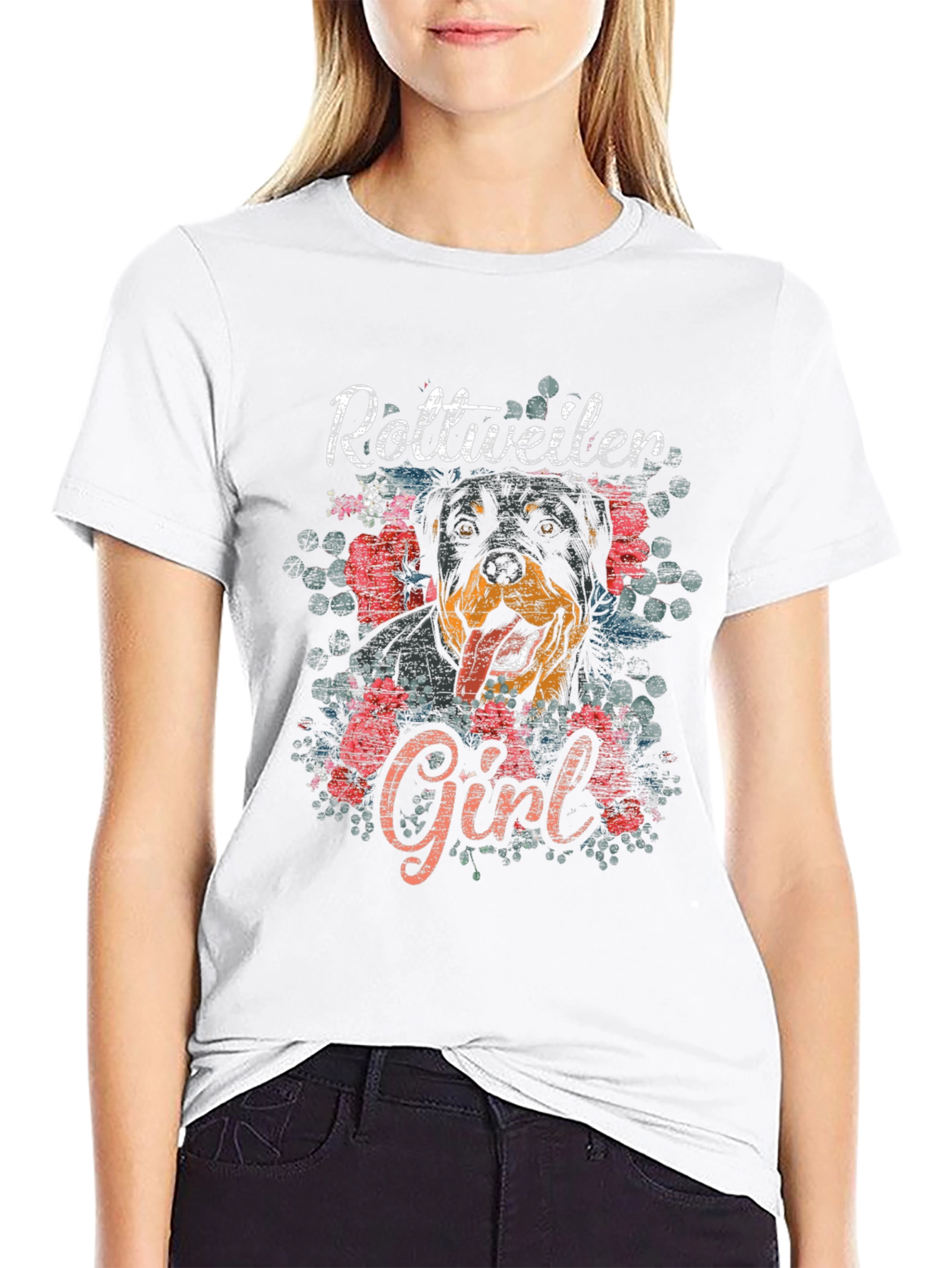 Rottweiler Girl Graphic Tee - Dog Lover Shirt