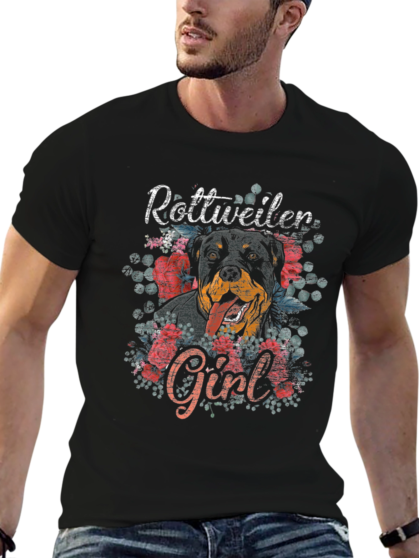 Rottweiler Girl Graphic Tee - Dog Lover Shirt