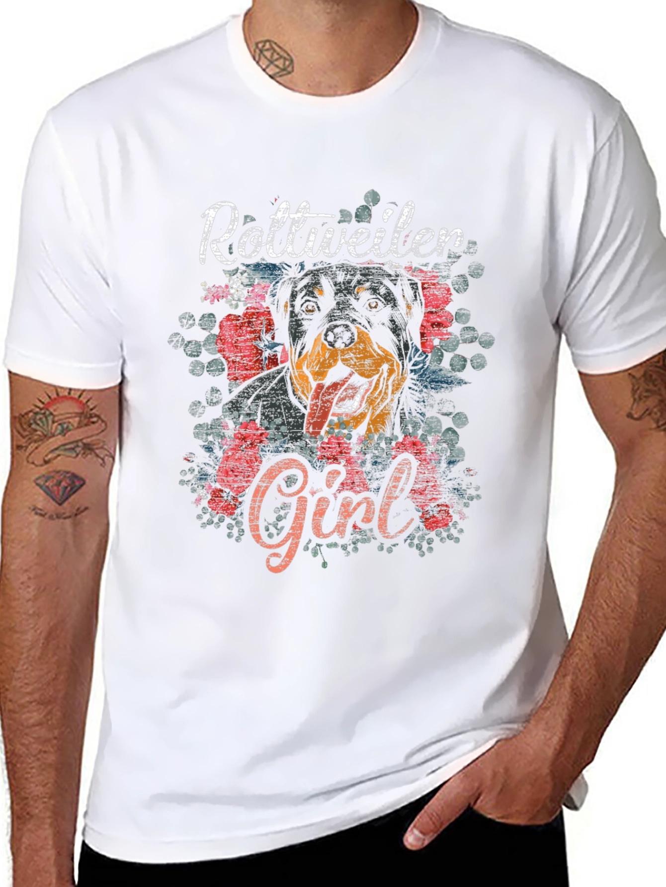 Rottweiler Girl Graphic Tee - Dog Lover Shirt