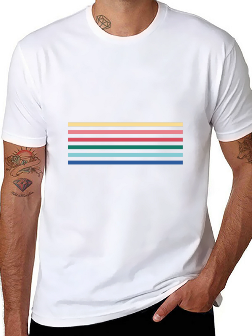 Striped Graphic Tee - Casual Comfort