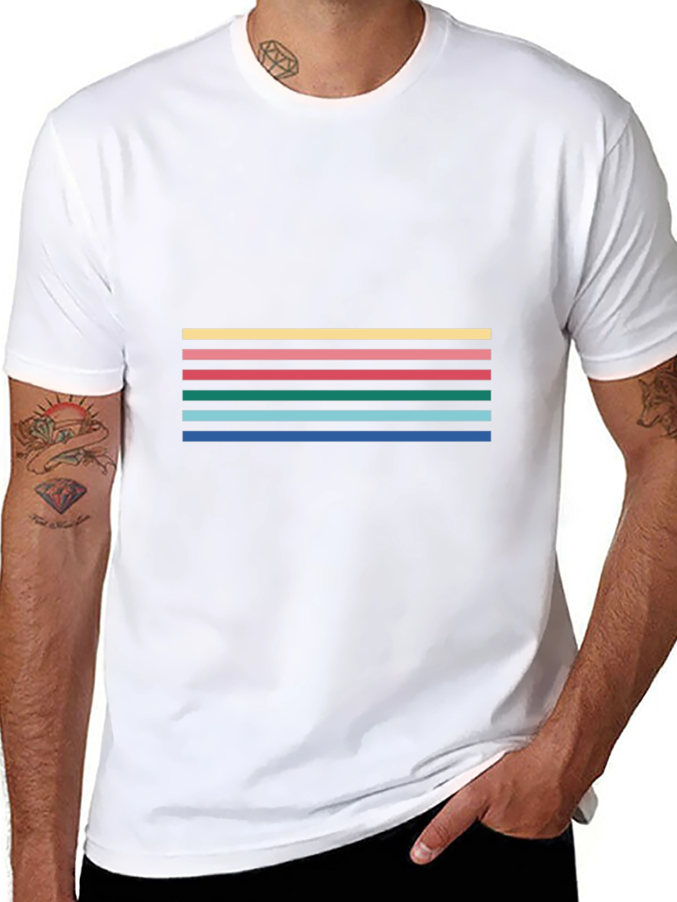 Striped Graphic Tee - Casual Comfort