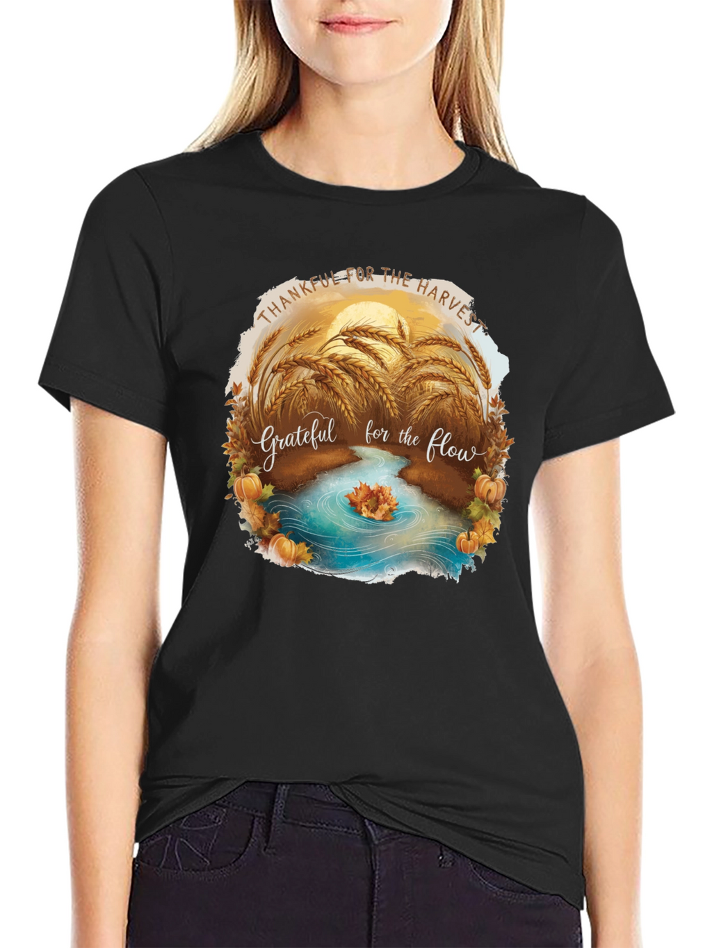 Harvest T-Shirt: Thankful for the Flow Graphic Tee