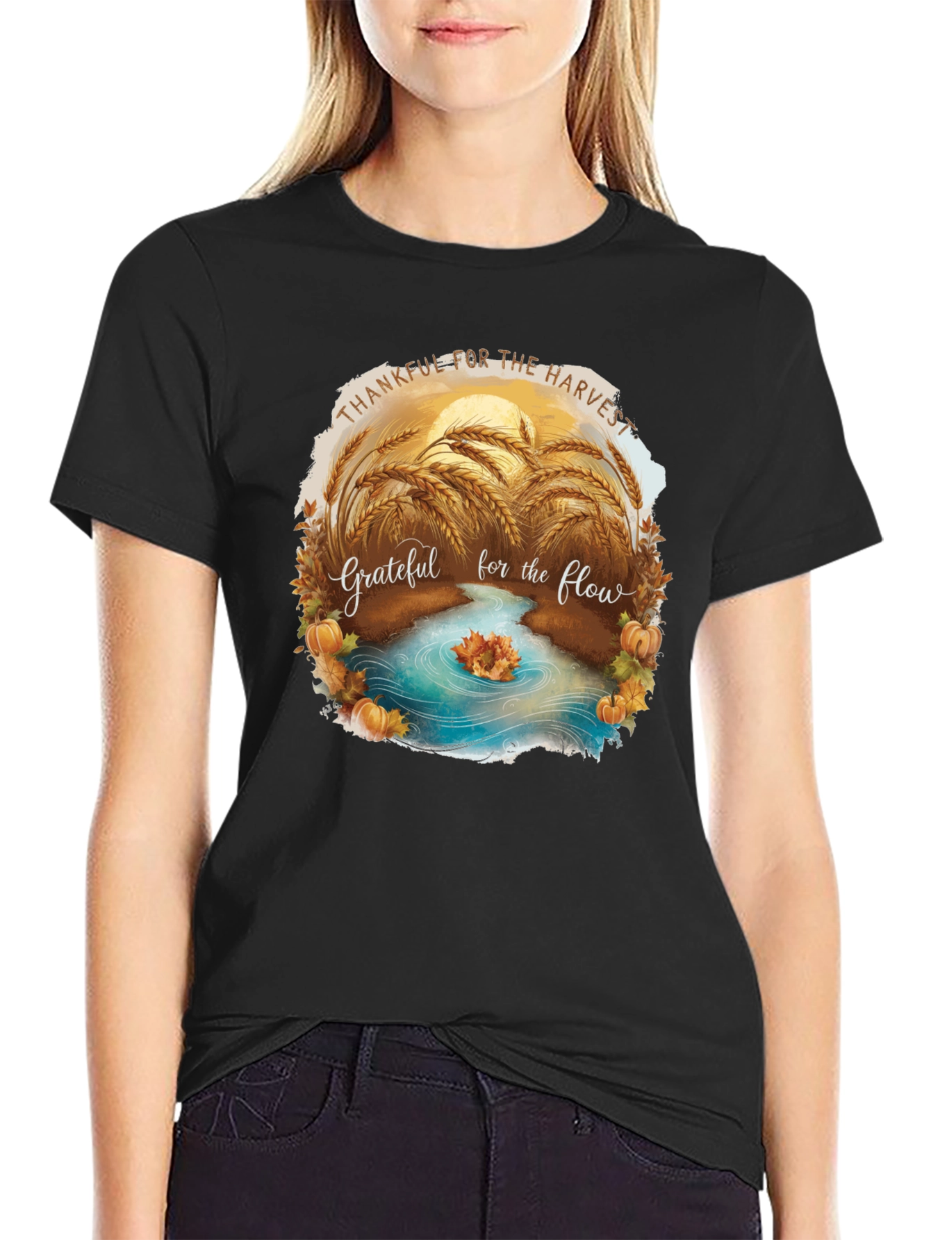 Harvest T-Shirt: Thankful for the Flow Graphic Tee
