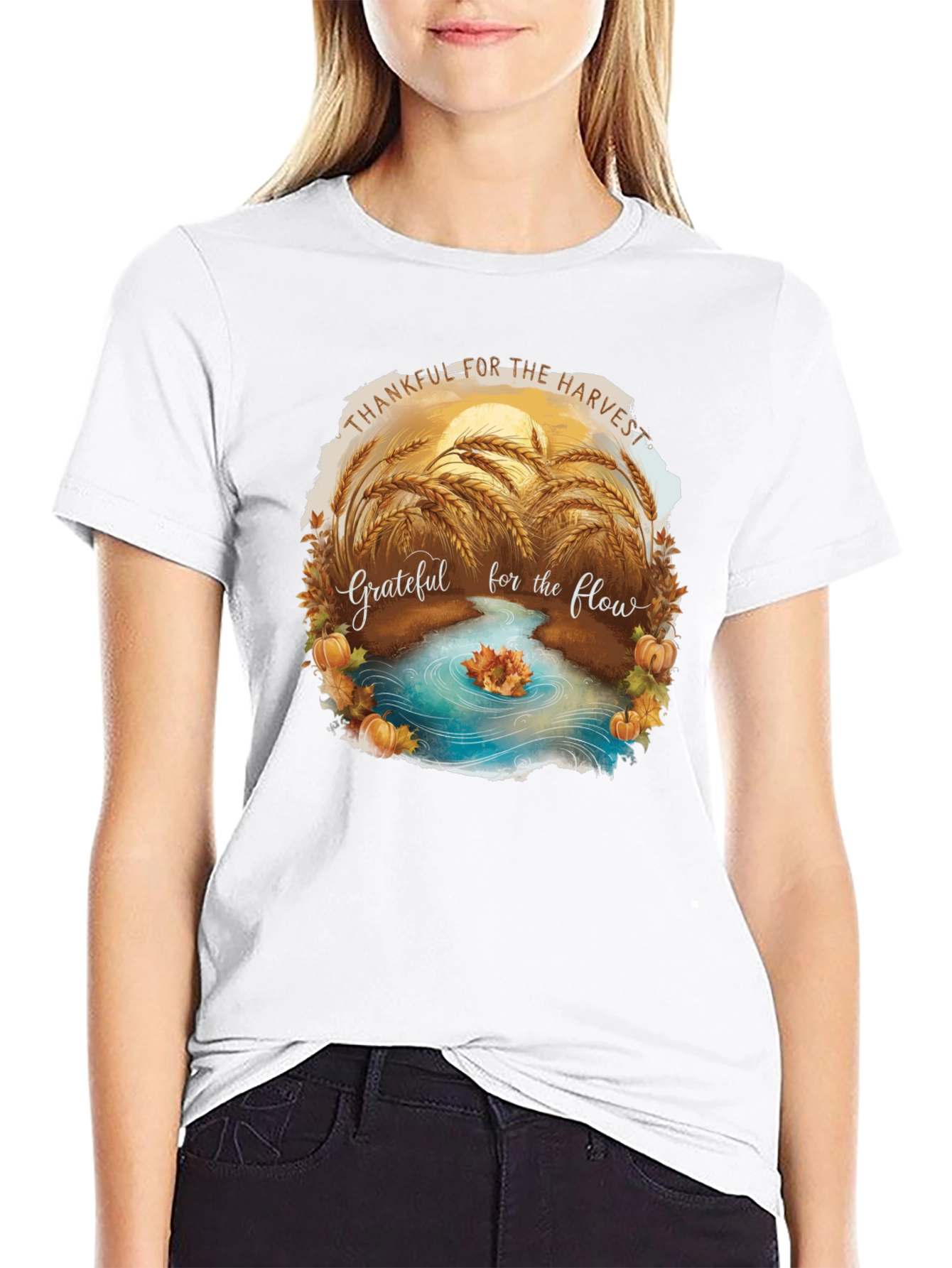 Harvest T-Shirt: Thankful for the Flow Graphic Tee