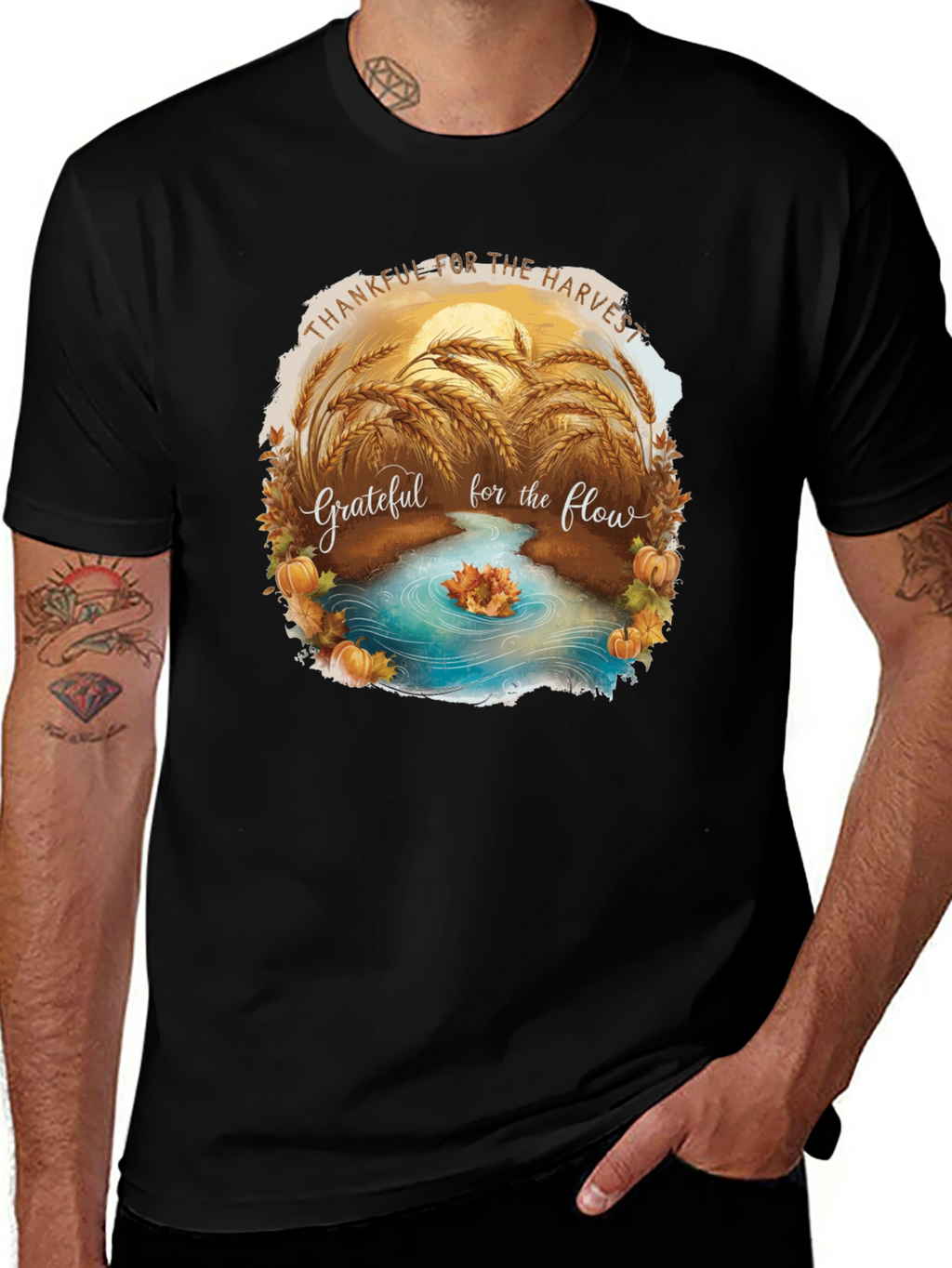 Harvest T-Shirt: Thankful for the Flow Graphic Tee