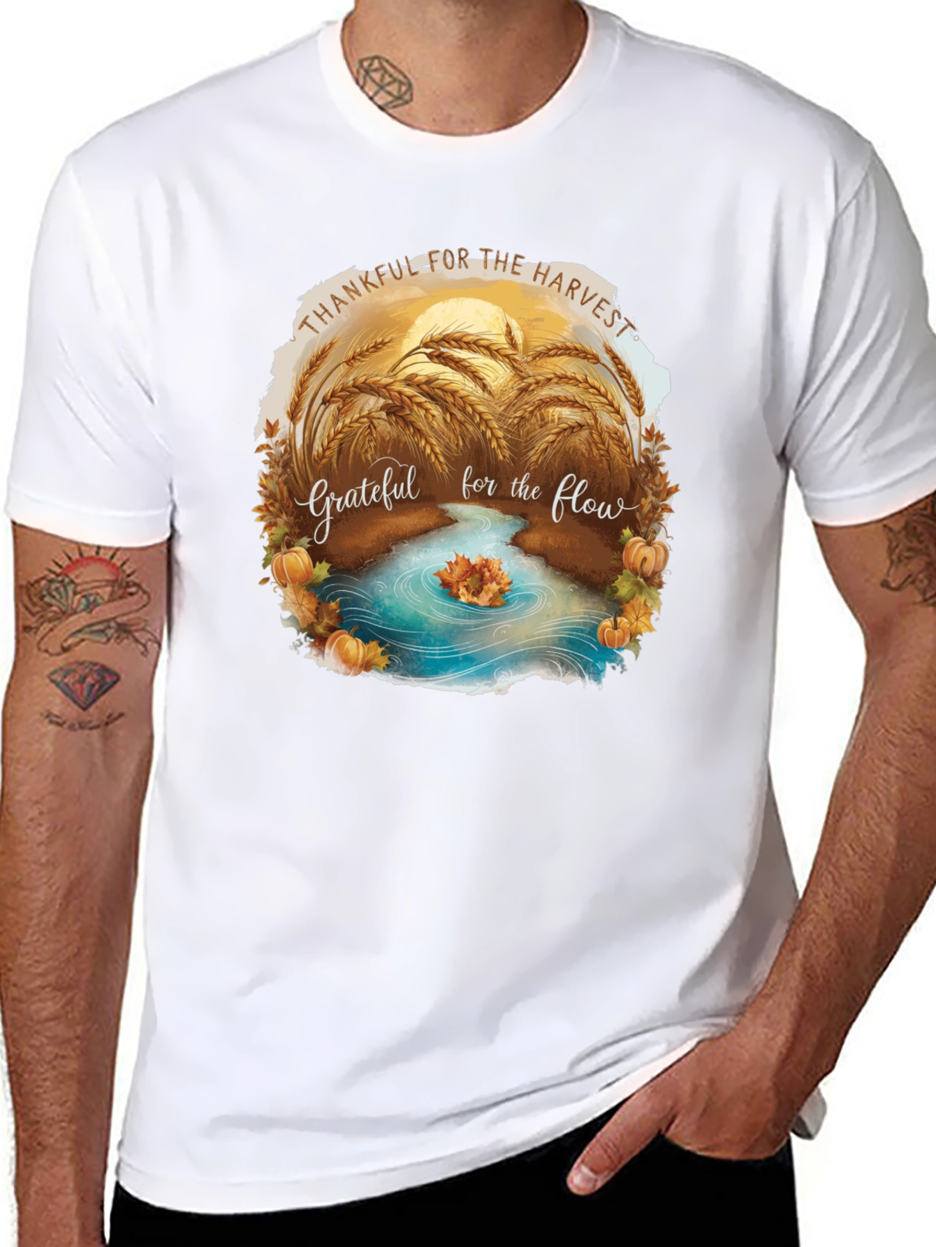 Harvest T-Shirt: Thankful for the Flow Graphic Tee