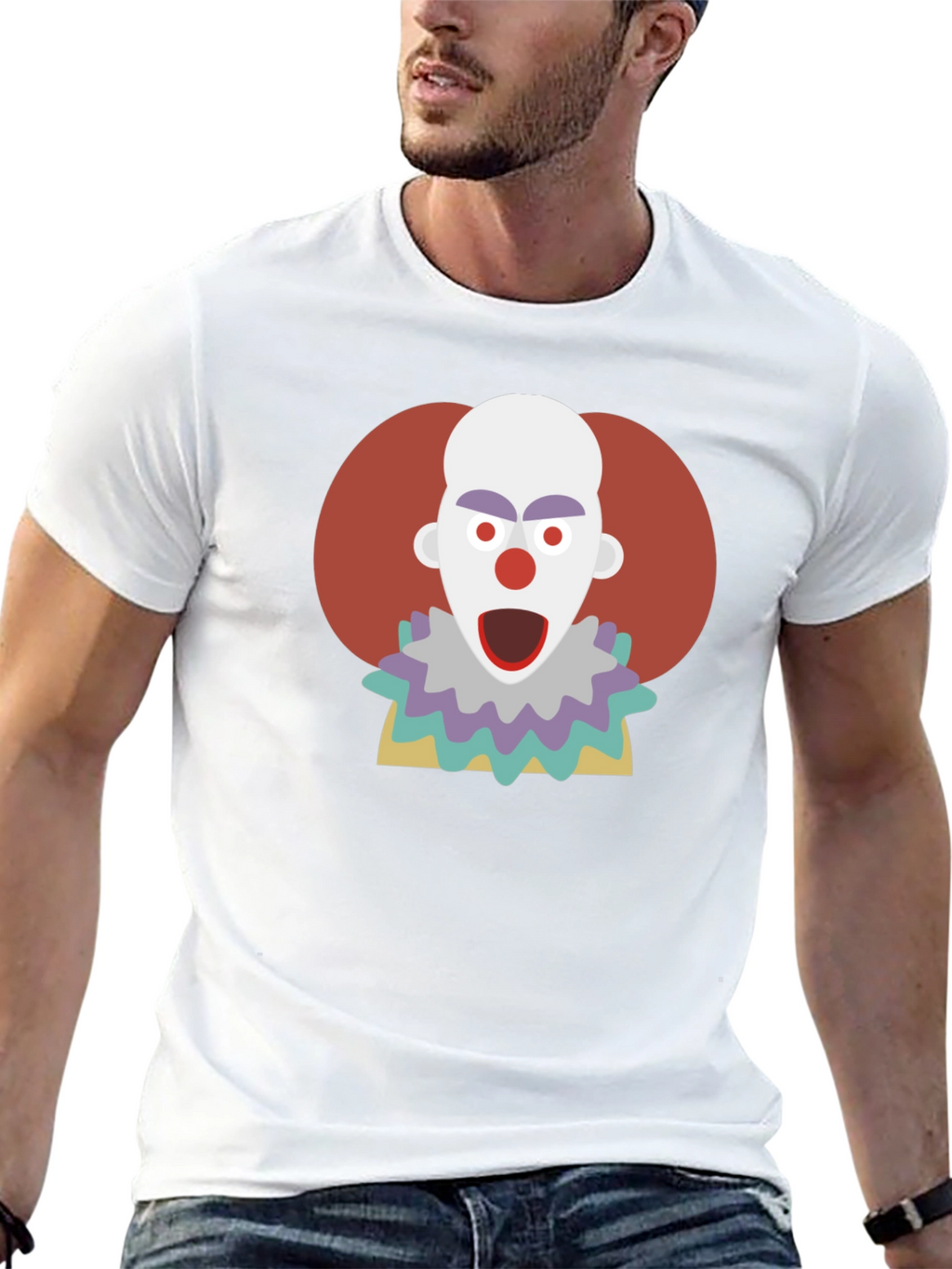 Clown Graphic T-Shirt - Mens Crew Neck Tee