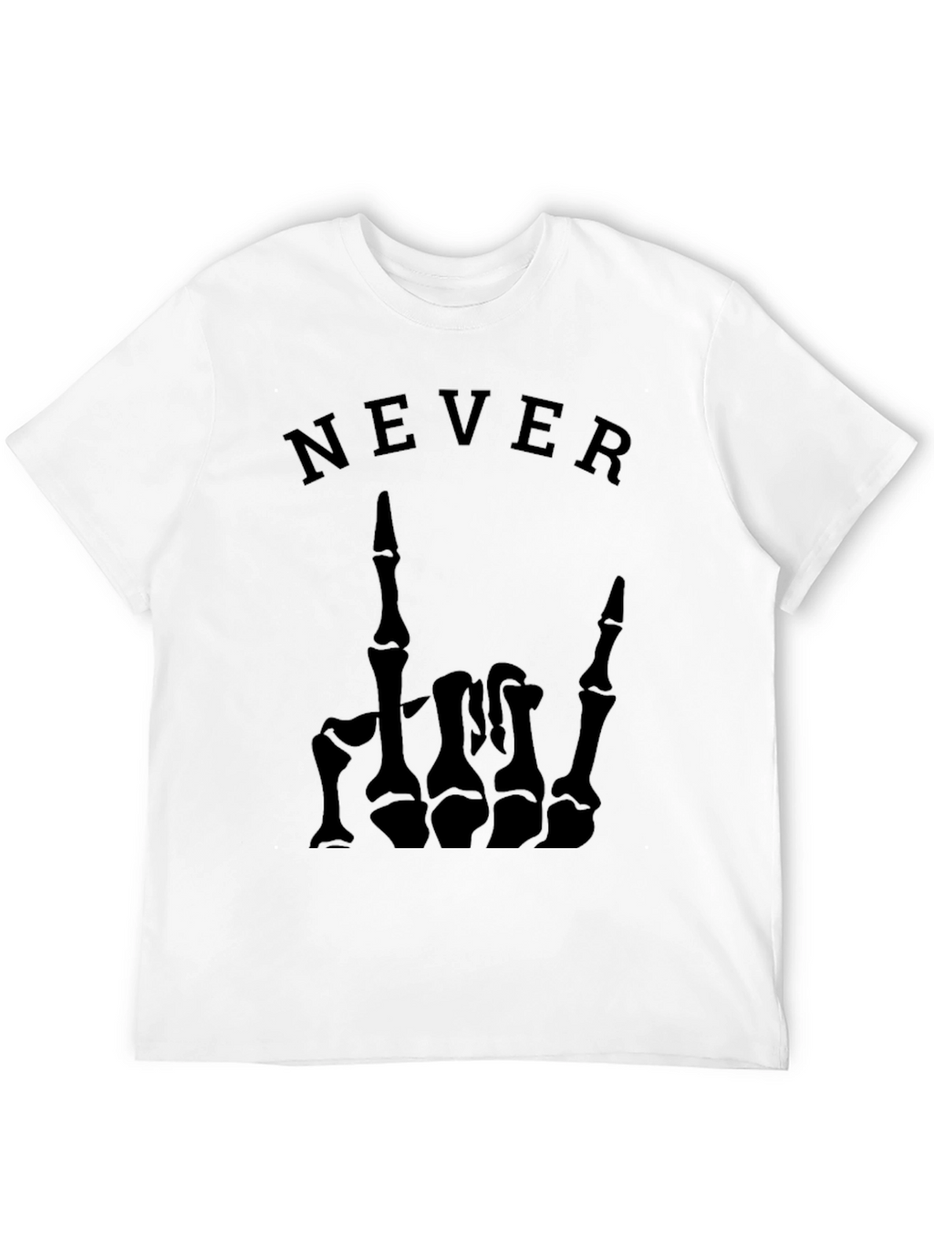 Never Skeleton Hand Graphic Tee - Black T-Shirt