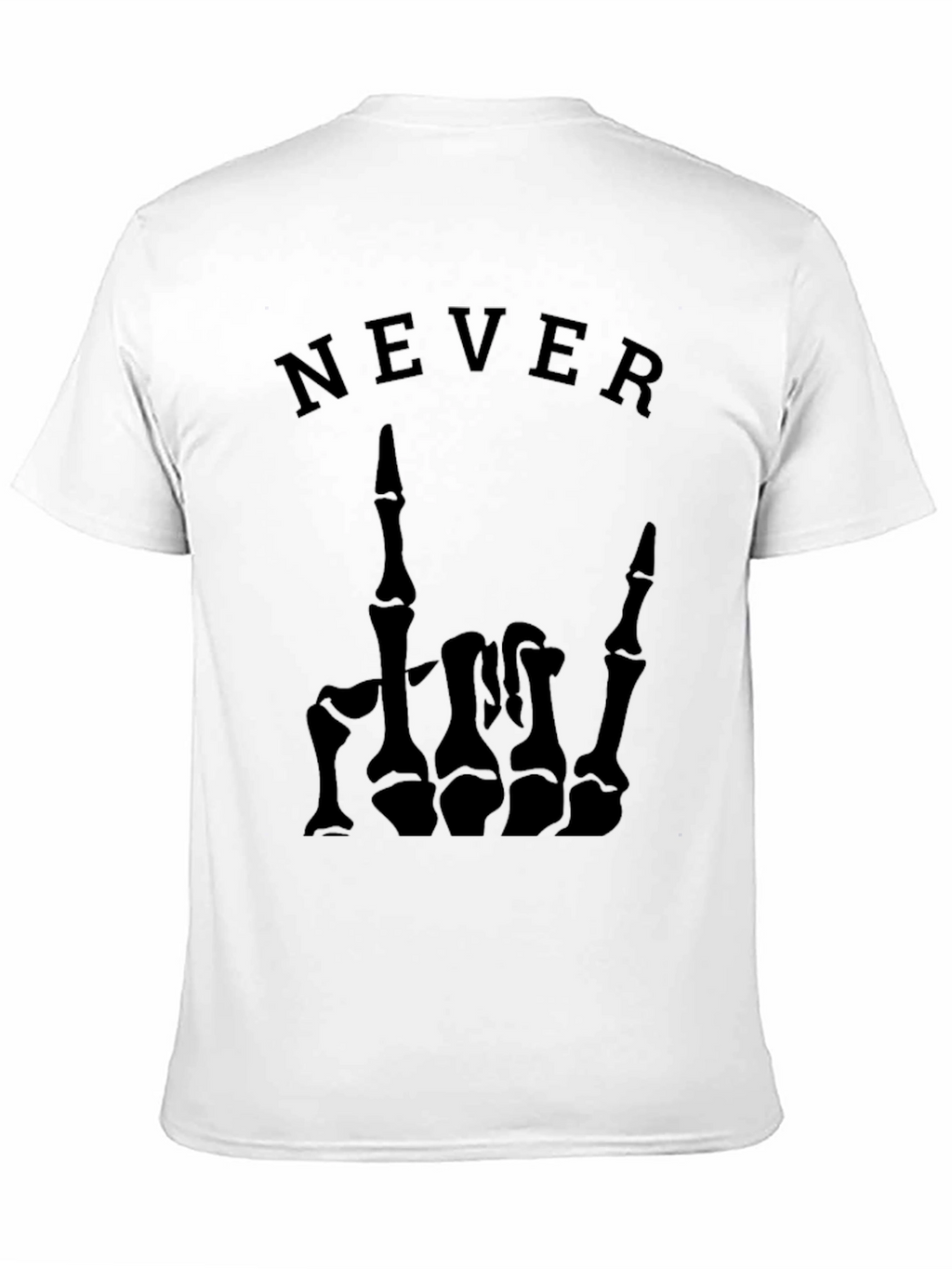 Never Skeleton Hand Graphic Tee - Black T-Shirt