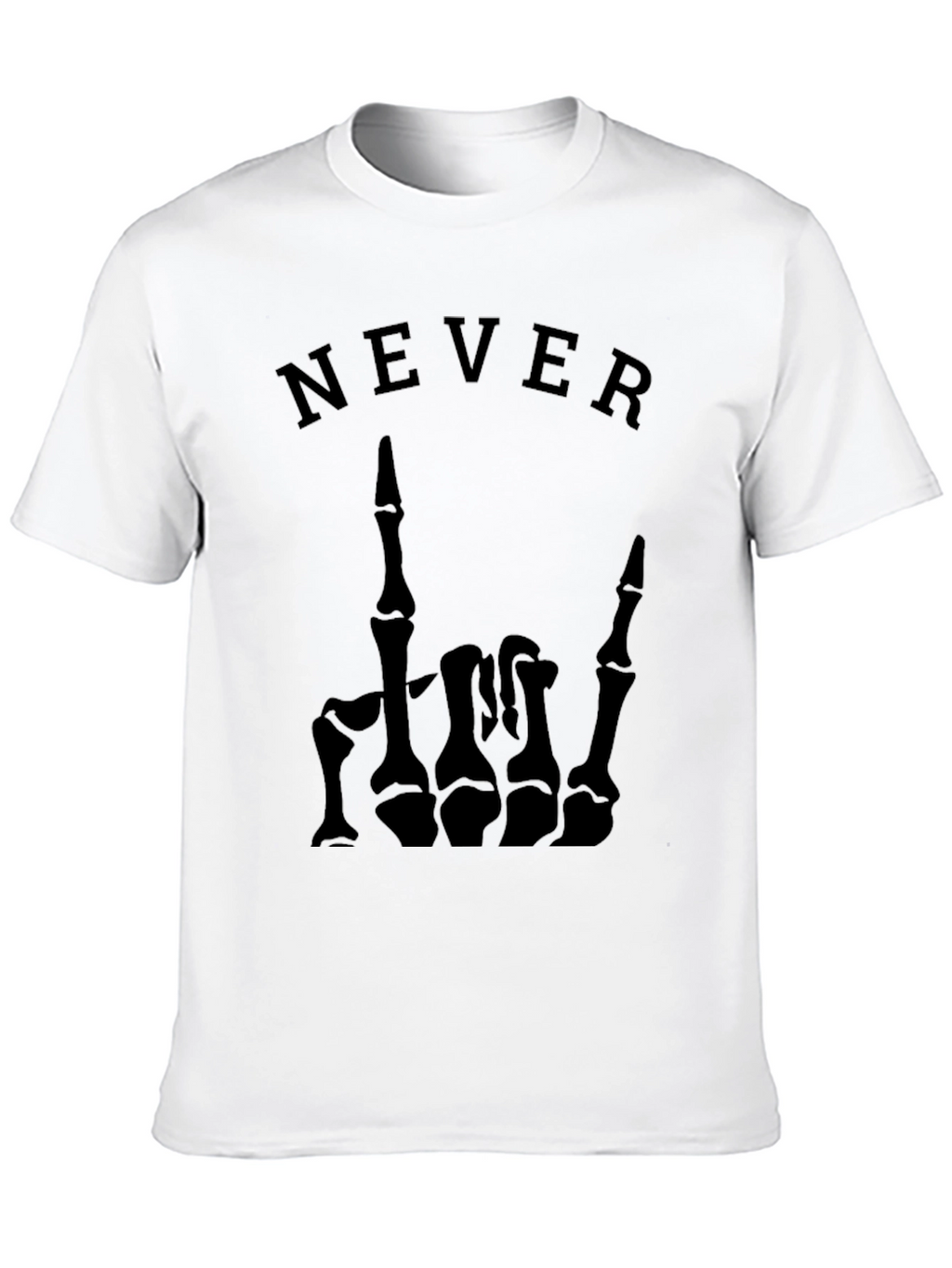 Never Skeleton Hand Graphic Tee - Black T-Shirt