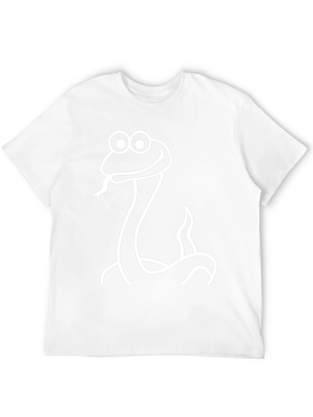 Cartoon Snake Graphic Tee - Black Cotton