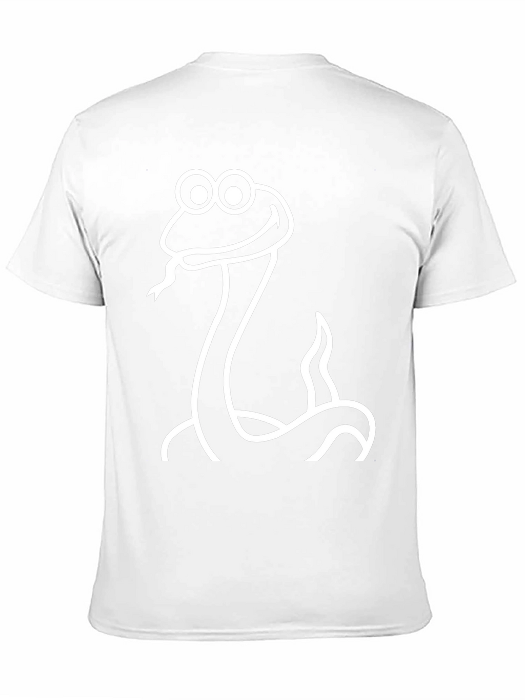 Cartoon Snake Graphic Tee - Black Cotton