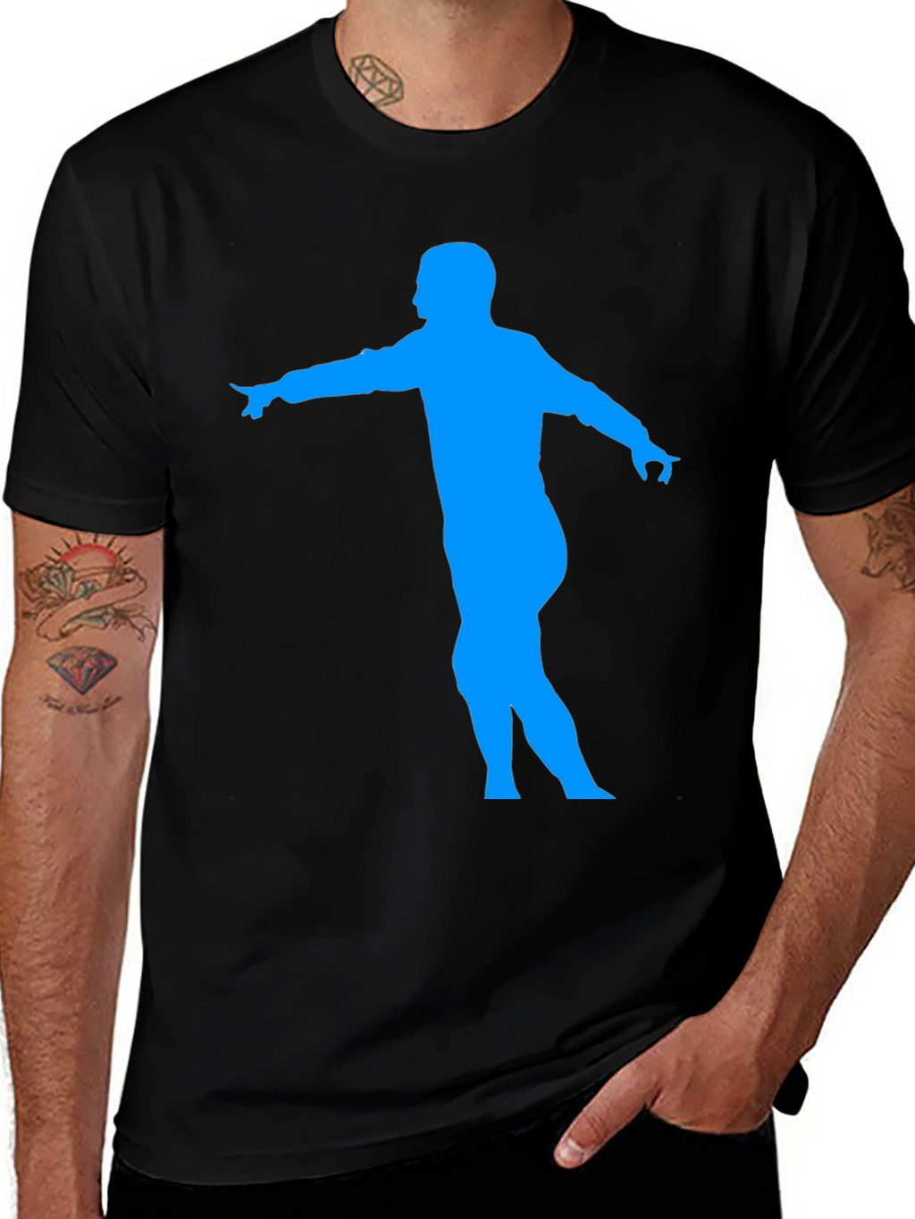 Dancing Man Graphic Tee - Black